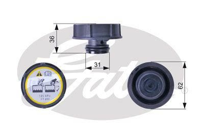 GATES RC240 Radyator Yedek Su Depo Kapagi Fiesta Vi 08> Focus Ii 03 > Cmax 04> Mondeo Iv 07> Connect 13> Transit